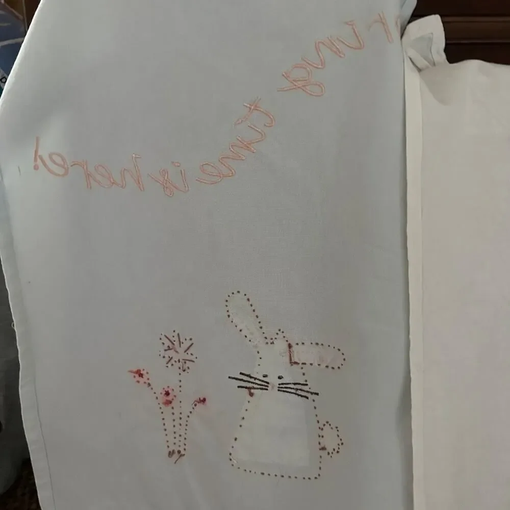 Sur La Table Easter Embroidered Appliqué Cotton Tea Towels set of 3 NWT